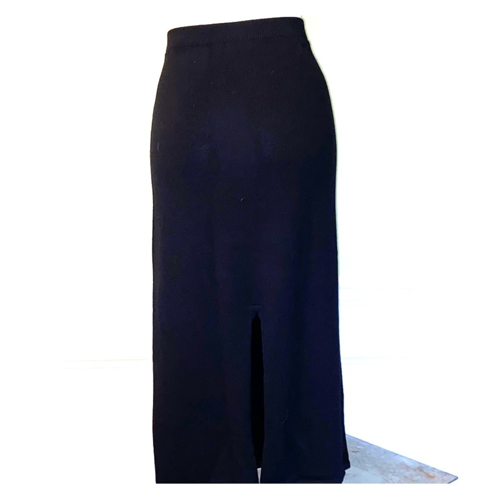 St. John Black knit long skirt